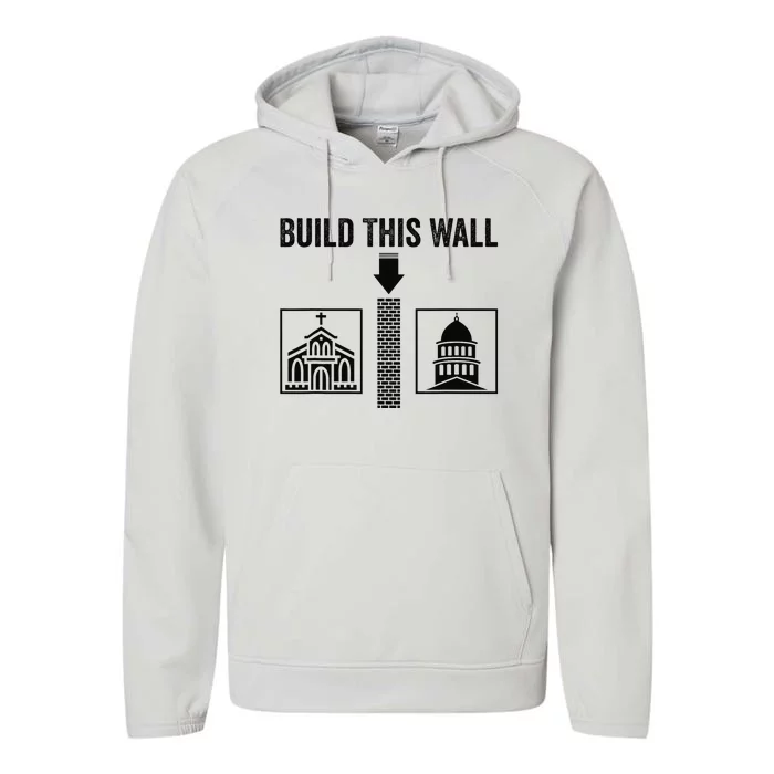 Build This Wall Separation of Church And State USA Performance Fleece Hoodie