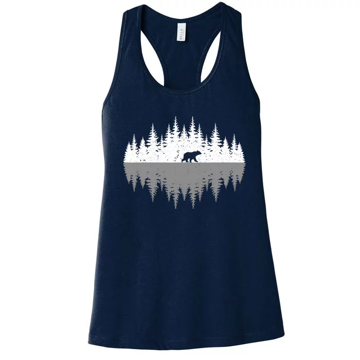 Bear Tree Wildlife Nature Funny Outdoor Gifts For Women's Racerback Tank