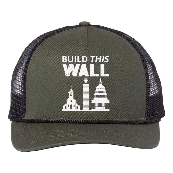 Build This Wall Separation of Church And State USA Retro Rope Trucker Hat Cap