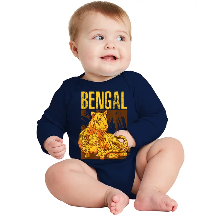 Bengal Tiger Wild Bengal Tiger Baby Long Sleeve Bodysuit