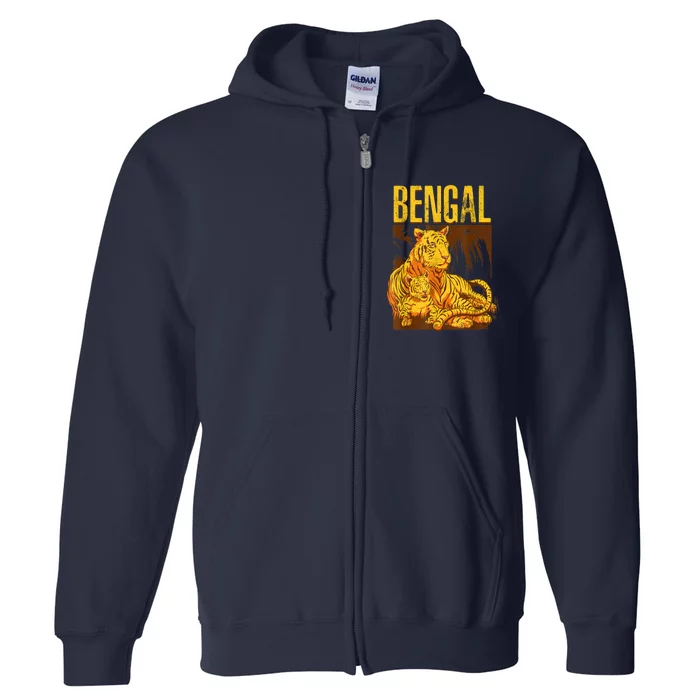 Bengal Tiger Wild Bengal Tiger Full Zip Hoodie