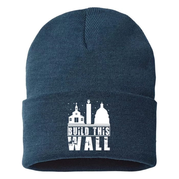 Build This Wall Separation Of Church And State Usa Gift Sustainable Knit Beanie