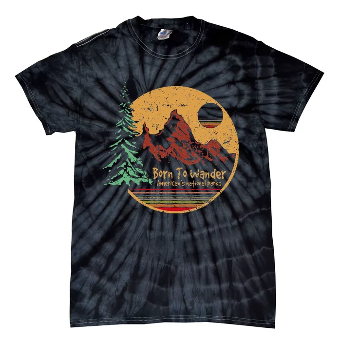 Born To Wander Americas National Parks Vintage Tie-Dye T-Shirt