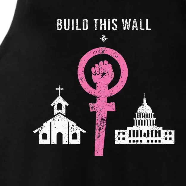 Build This Wall Separate Church And State Ladies Tri-Blend Wicking Tank