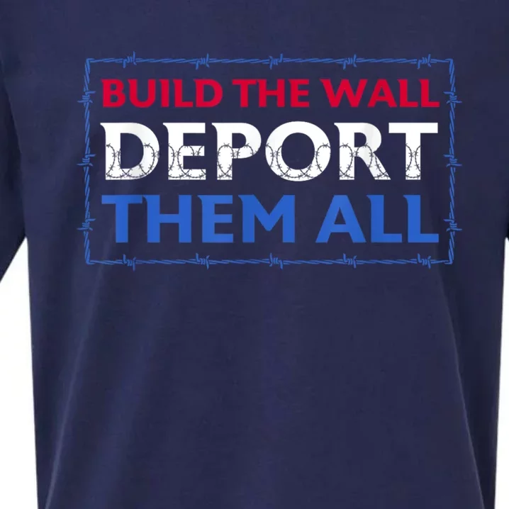 Build The Wall Deport Them All Sueded Cloud Jersey T-Shirt