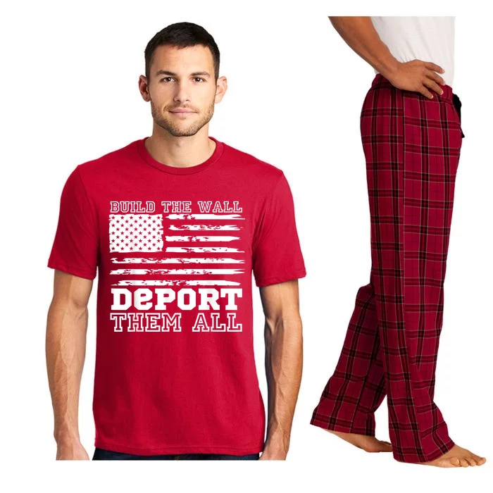 Build The Wall Deport Them All America Flag Pajama Set