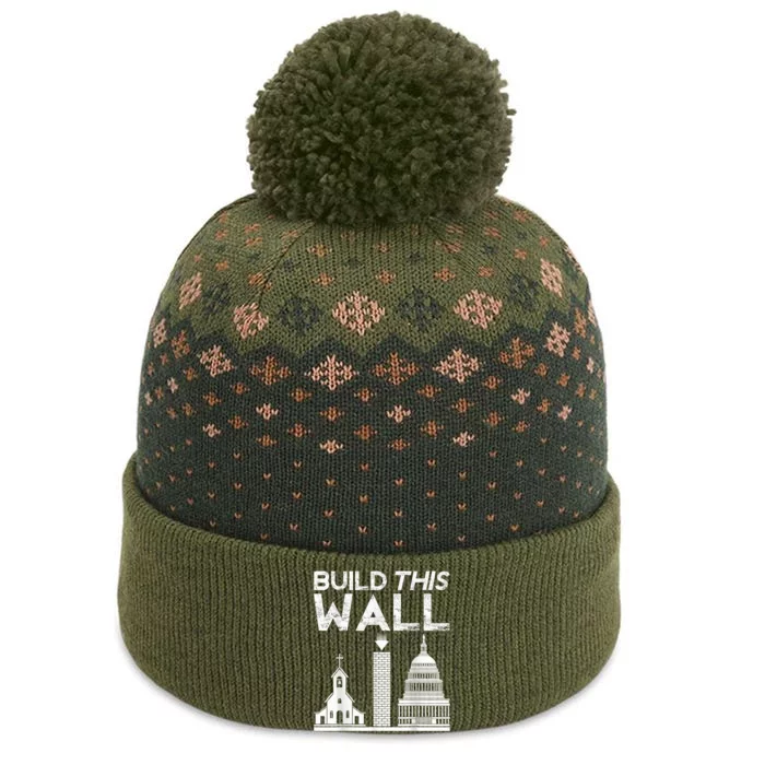 Build This Wall Separation Of Church And State Usa The Baniff Cuffed Pom Beanie