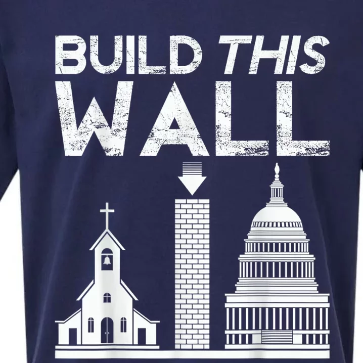 Build This Wall Separation Of Church And State Usa Sueded Cloud Jersey T-Shirt