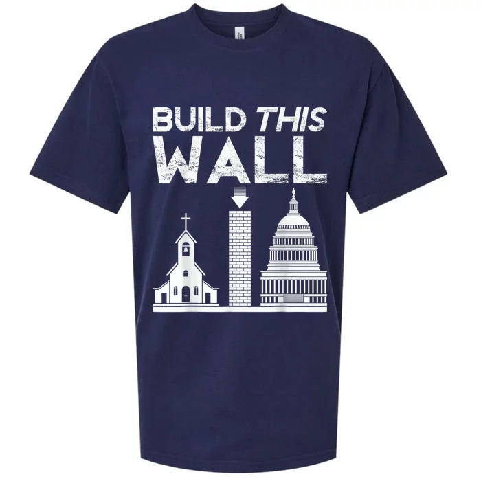 Build This Wall Separation Of Church And State Usa Sueded Cloud Jersey T-Shirt