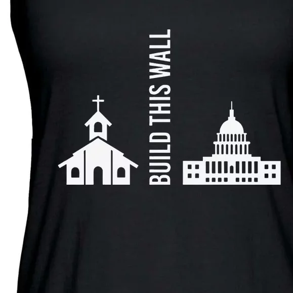 Build This Wall Ironic Separate Church and State Ladies Essential Flowy Tank