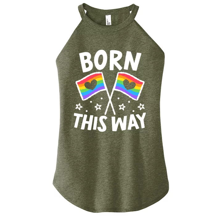 Born This Way Gay Lesbian Lgbt Gift Women’s Perfect Tri Rocker Tank