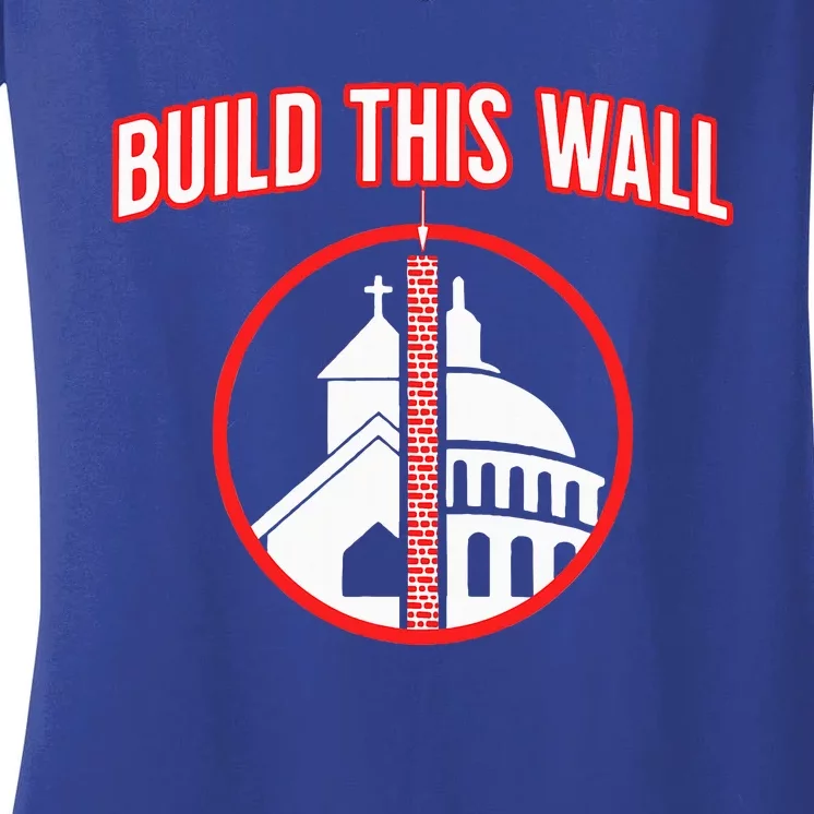 Build This Wall Separation Of Church And State Women's V-Neck T-Shirt