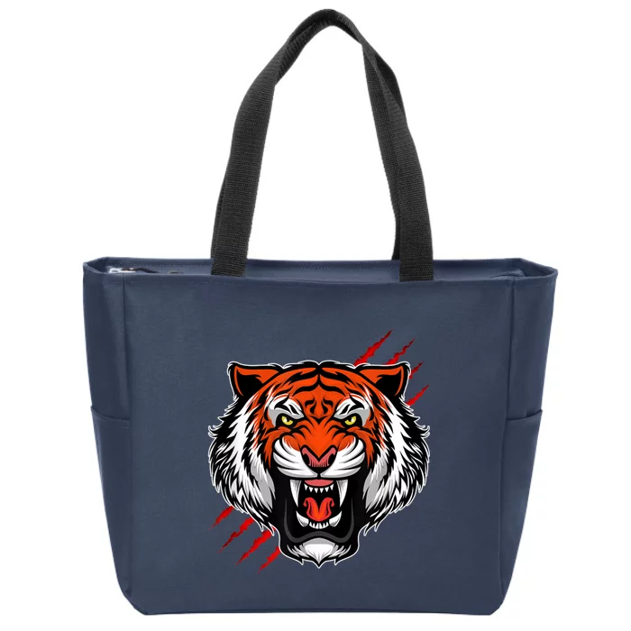 Bengal Tiger Wildlife Big Cat Zip Tote Bag