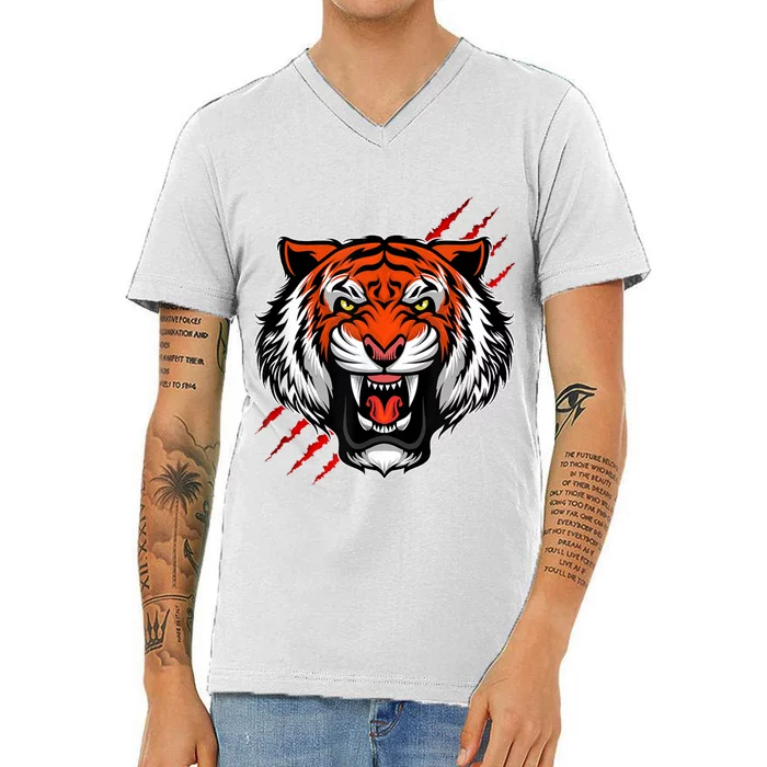 Bengal Tiger Wildlife Big Cat V-Neck T-Shirt