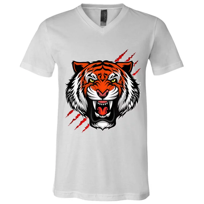 Bengal Tiger Wildlife Big Cat V-Neck T-Shirt