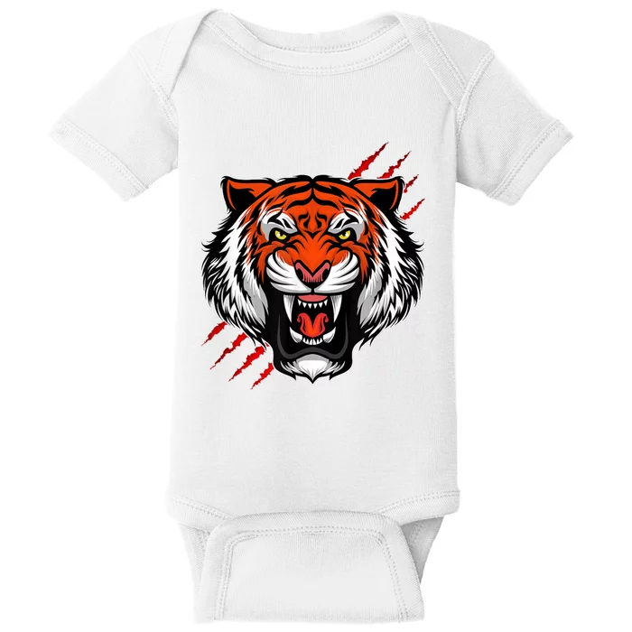 Bengal Tiger Wildlife Big Cat Baby Bodysuit