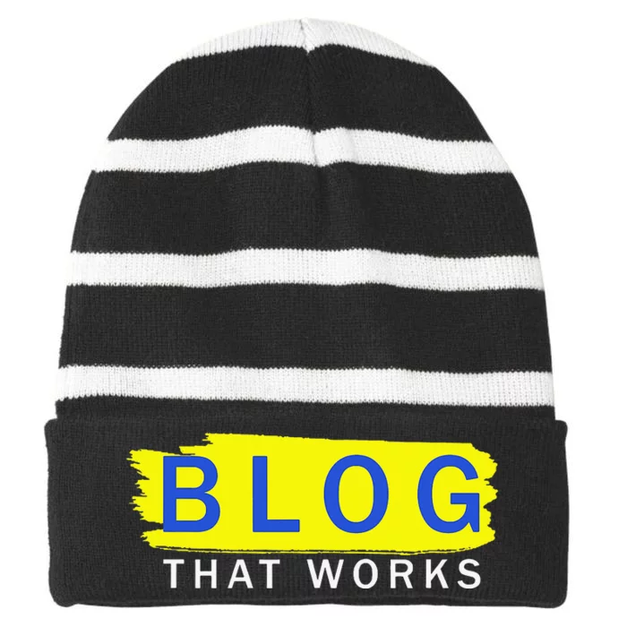 blog that works Striped Beanie with Solid Band