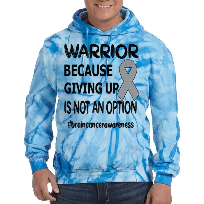 Brain Tumor Warrior Brain Cancer Awareness Ribbon Gift Tie Dye Hoodie