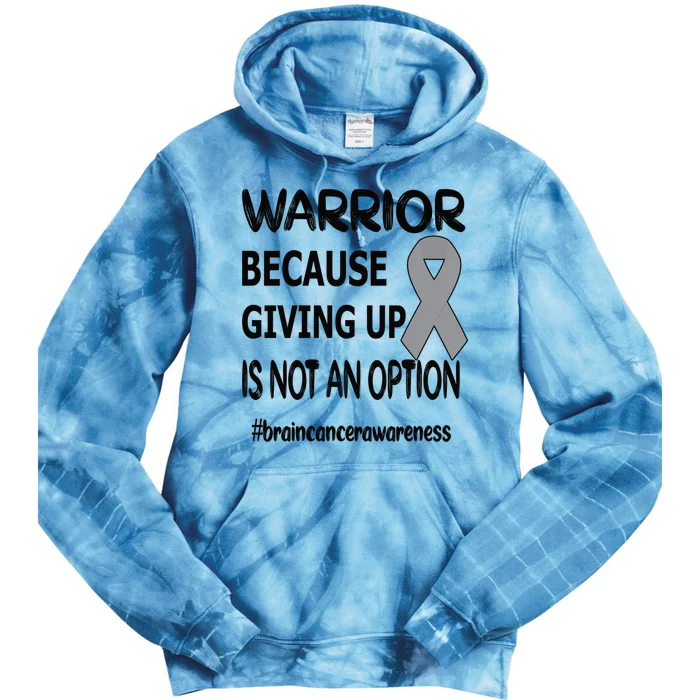 Brain Tumor Warrior Brain Cancer Awareness Ribbon Gift Tie Dye Hoodie