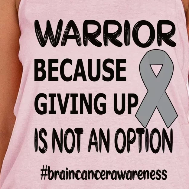 Brain Tumor Warrior Brain Cancer Awareness Ribbon Gift Women's Knotted Racerback Tank