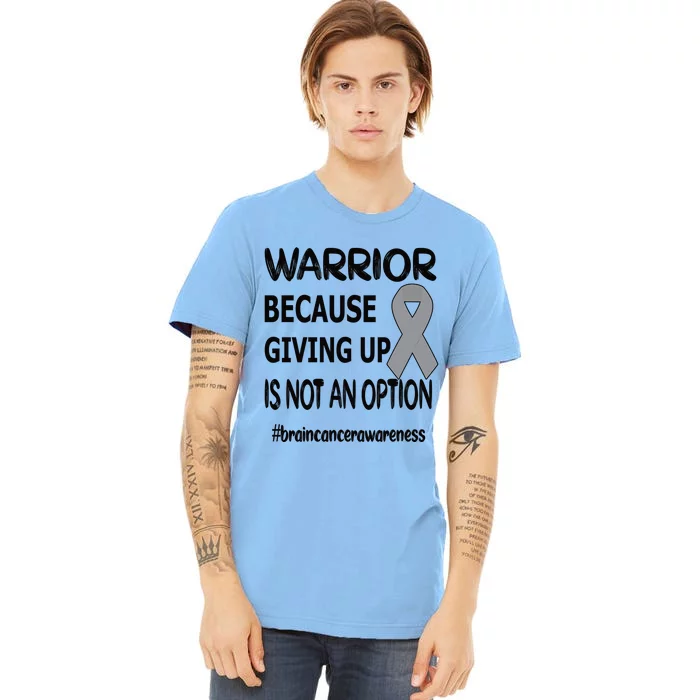 Brain Tumor Warrior Brain Cancer Awareness Ribbon Gift Premium T-Shirt