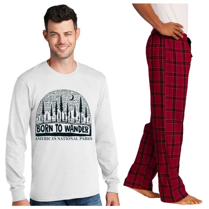 Born To Wander AmericaS National Parks Nature Long Sleeve Pajama Set