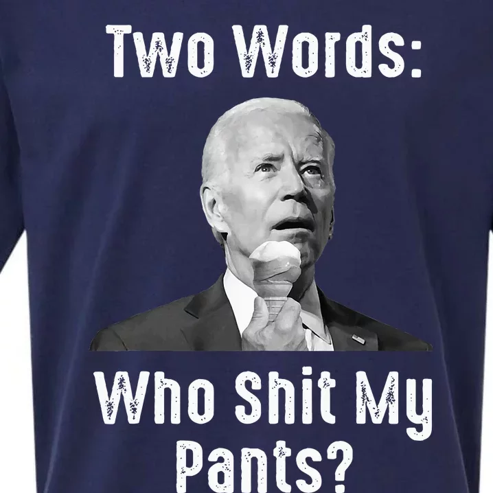 Biden Two Words Who Shit My Pants Sueded Cloud Jersey T-Shirt