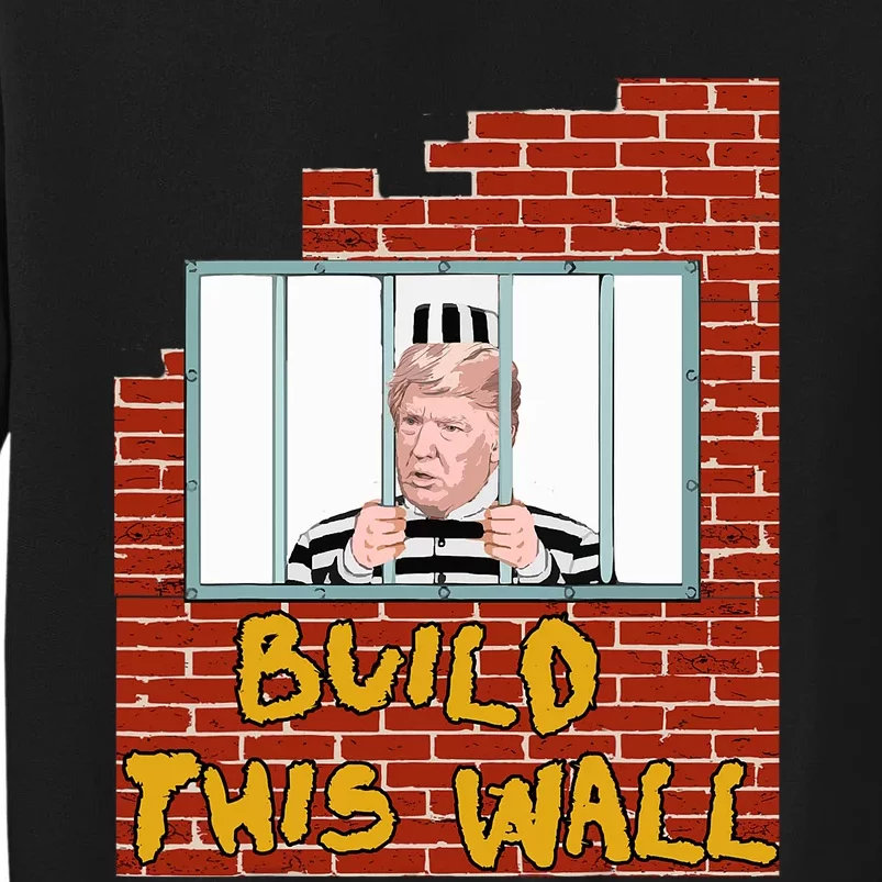 Build This Wall Lock Him Up Anti Trump Impeachment 45 Tall Sweatshirt