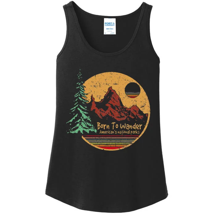 Born To Wander Americas National Parks Ladies Essential Tank