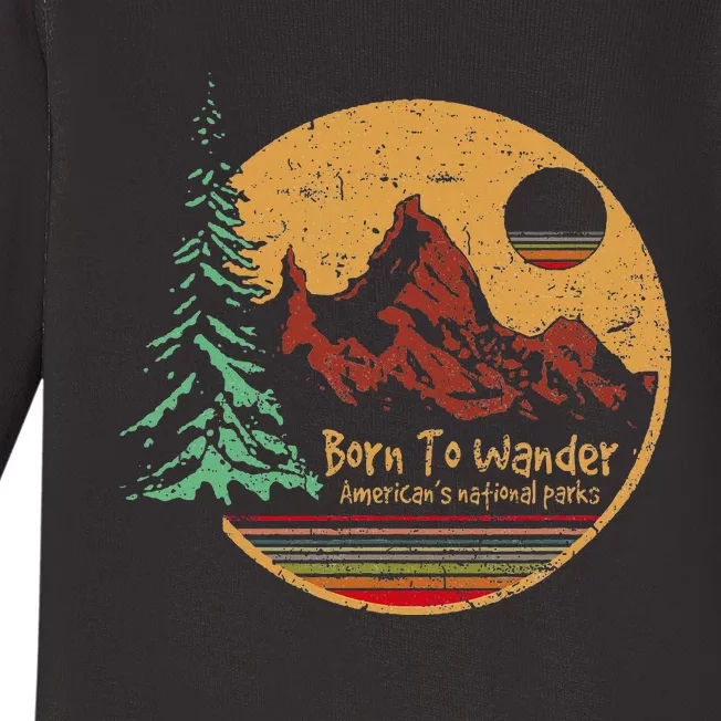 Born To Wander Americas National Parks Baby Long Sleeve Bodysuit