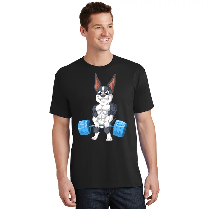 Boston Terrier Weightlifting T-Shirt