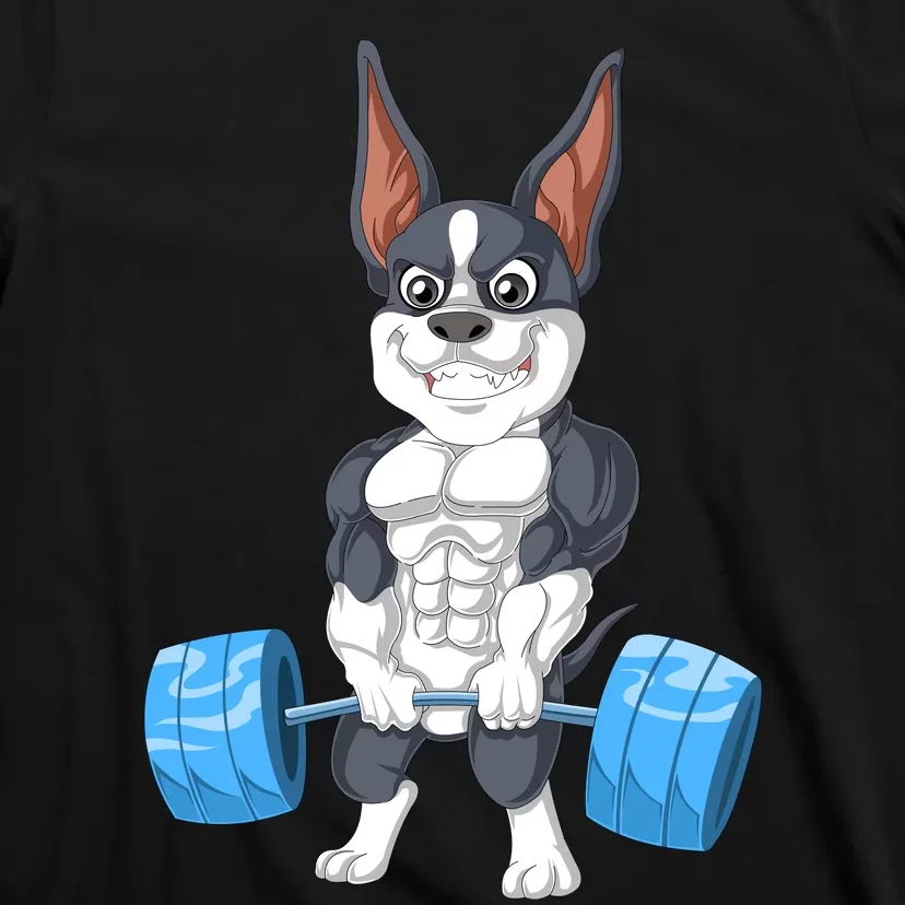 Boston Terrier Weightlifting T-Shirt