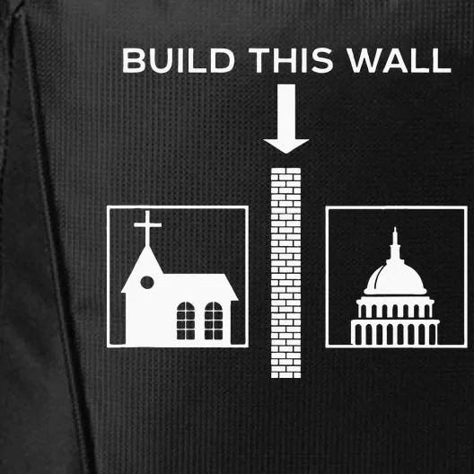 Build This Wall Ironic Separate Church And State Funny City Backpack