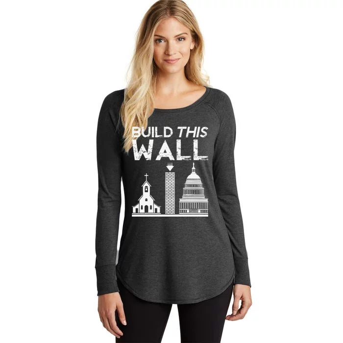 Build This Wall Separation Of Church And State USA Women's Perfect Tri Tunic Long Sleeve Shirt