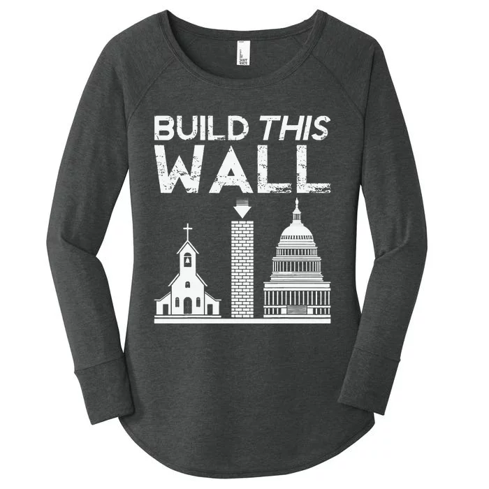 Build This Wall Separation Of Church And State USA Women's Perfect Tri Tunic Long Sleeve Shirt