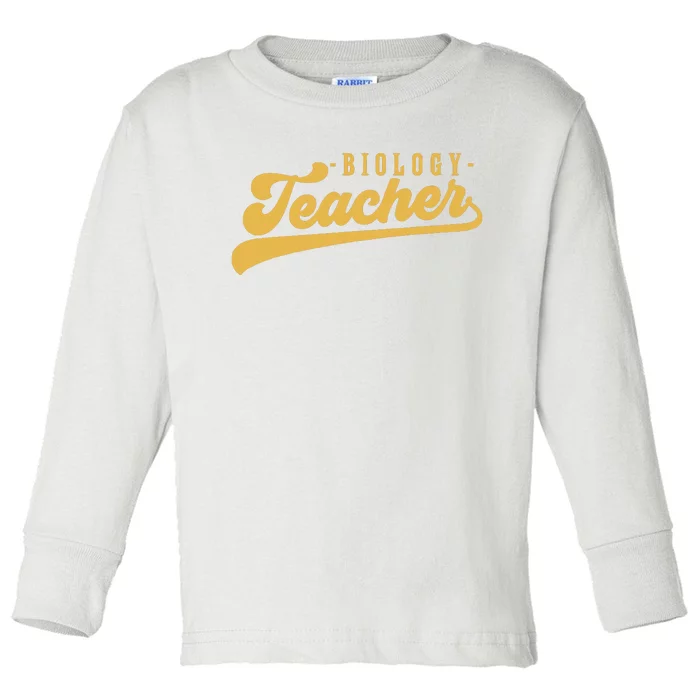 Biology Teacher Women Vintage Graphic Biology Teacher Toddler Long Sleeve Shirt