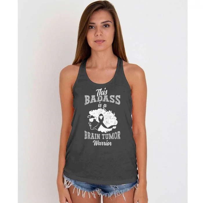 Brain Tumor Warrior Woman | Brain Cancer Awareness Women's Knotted Racerback Tank