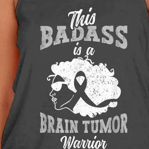 Brain Tumor Warrior Woman | Brain Cancer Awareness Women's Knotted Racerback Tank