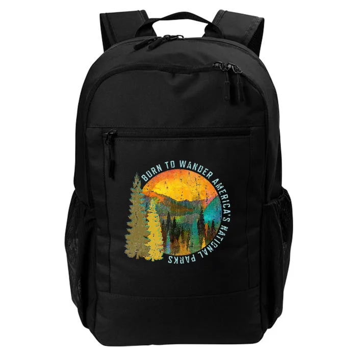 Born To Wander Americas National Parks Vintage Daily Commute Backpack