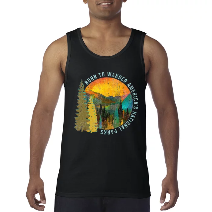 Born To Wander Americas National Parks Vintage Tank Top