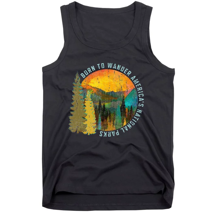 Born To Wander Americas National Parks Vintage Tank Top