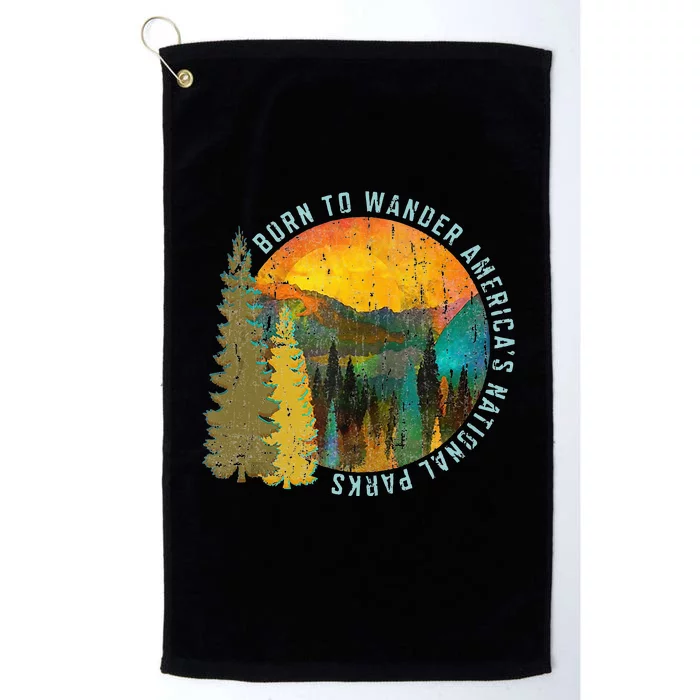 Born To Wander Americas National Parks Vintage Platinum Collection Golf Towel