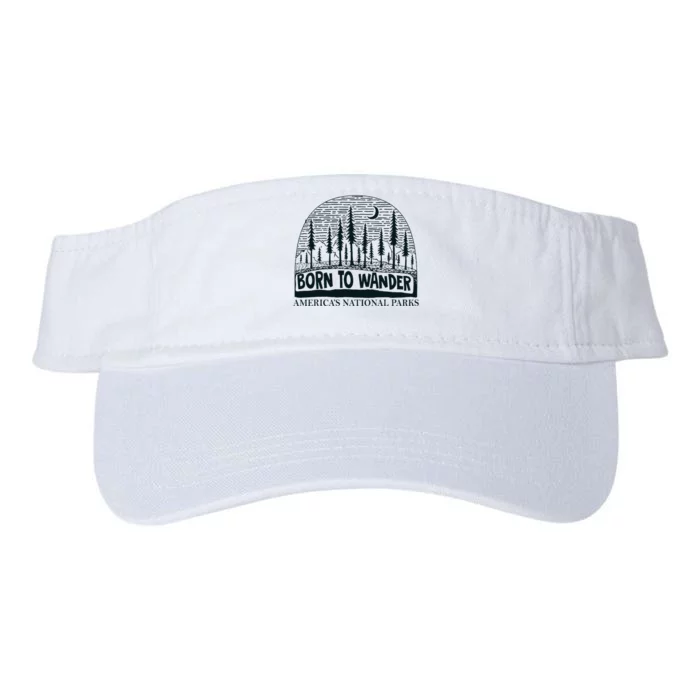 Born To Wander AmericaS National Parks Nature Valucap Bio-Washed Visor