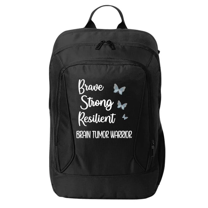 Brain Tumor Warrior Brain Cancer Awareness Gray Ribbon Funny Gift City Backpack