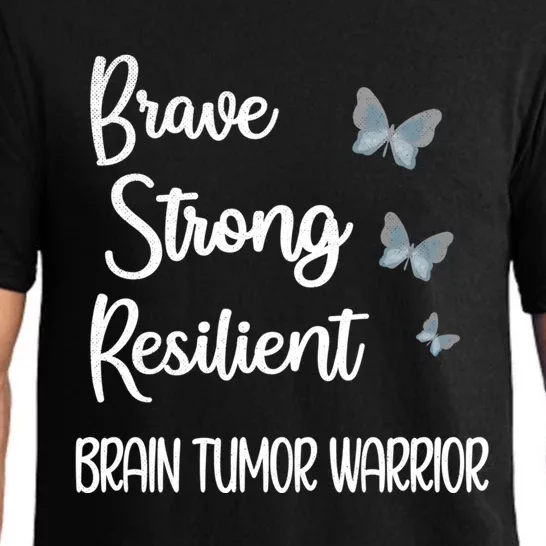 Brain Tumor Warrior Brain Cancer Awareness Gray Ribbon Funny Gift Pajama Set