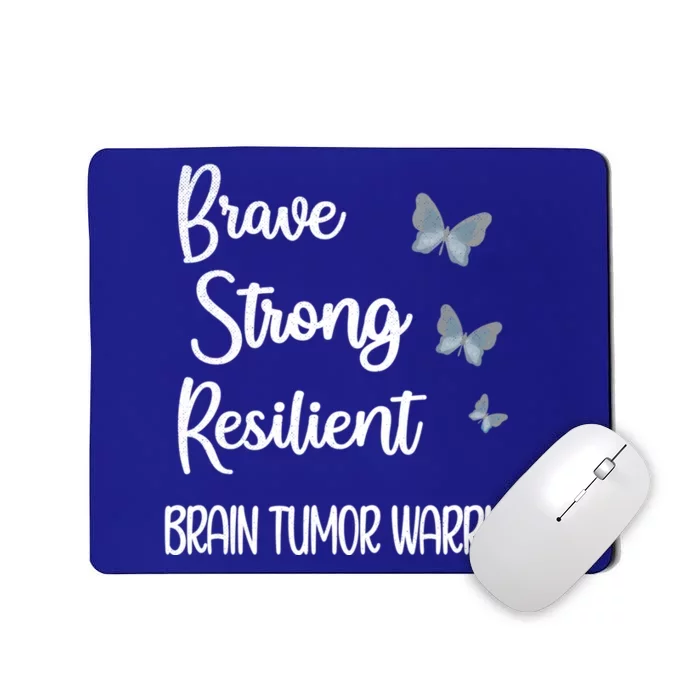 Brain Tumor Warrior Brain Cancer Awareness Gray Ribbon Funny Gift Mousepad