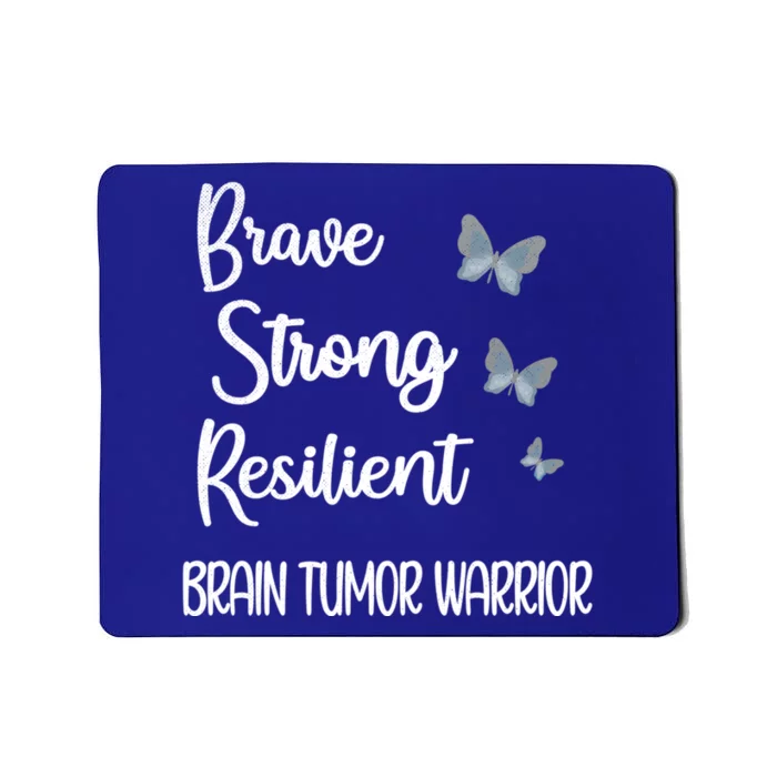 Brain Tumor Warrior Brain Cancer Awareness Gray Ribbon Funny Gift Mousepad