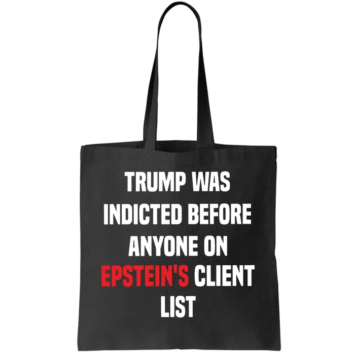 Bauman Trump Was Indicted Before Anyone On Epstein’S Client List Tote Bag