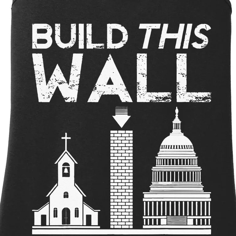 Build This Wall Separation Of Church And State USA Ladies Essential Tank