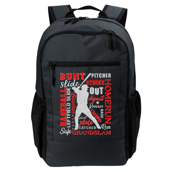 Baseball Typography Word Art Daily Commute Backpack